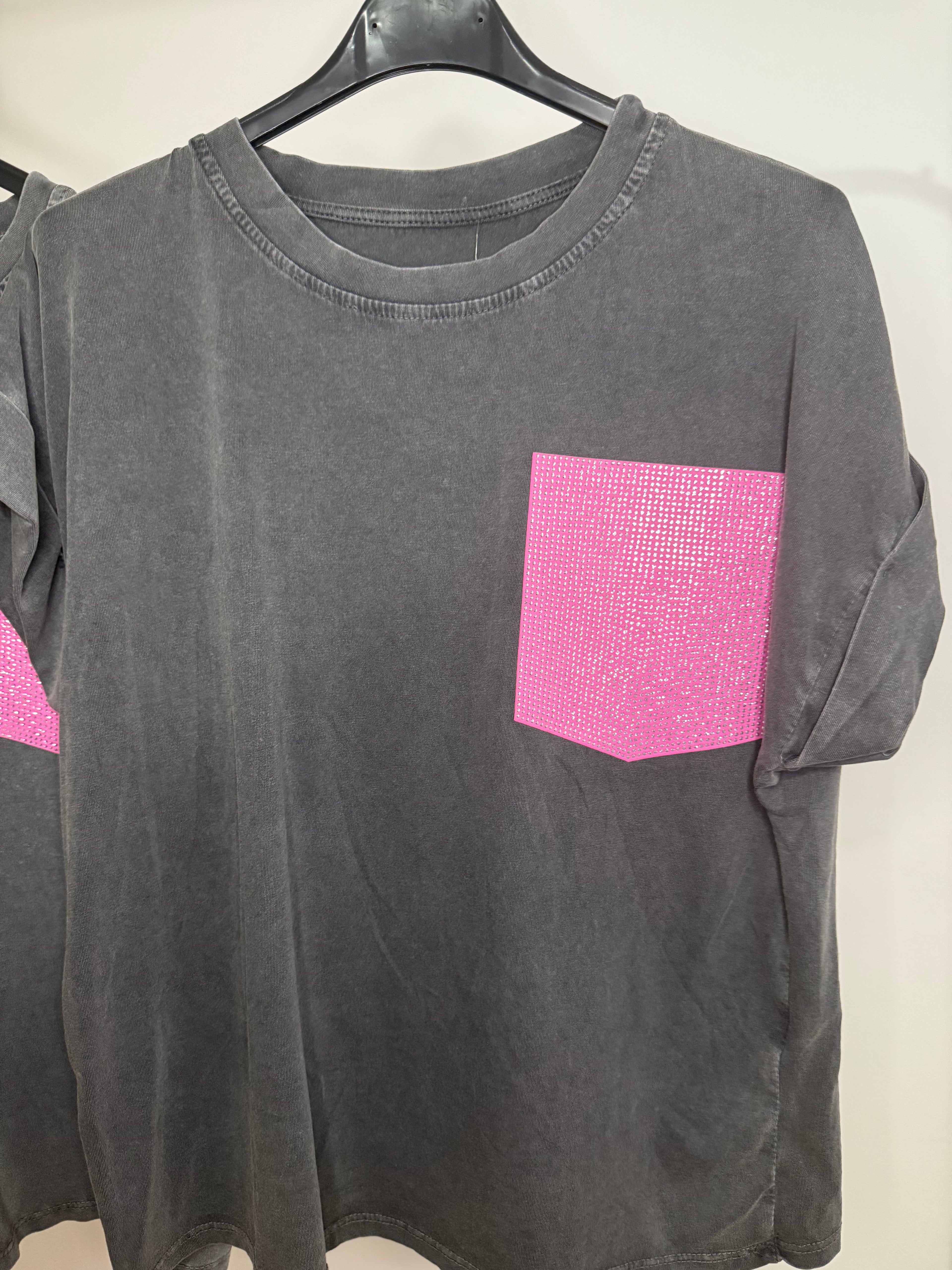 Camiseta bolsillo brillo